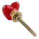 Red Tiny Heart Ceramic Cabinet Knobs